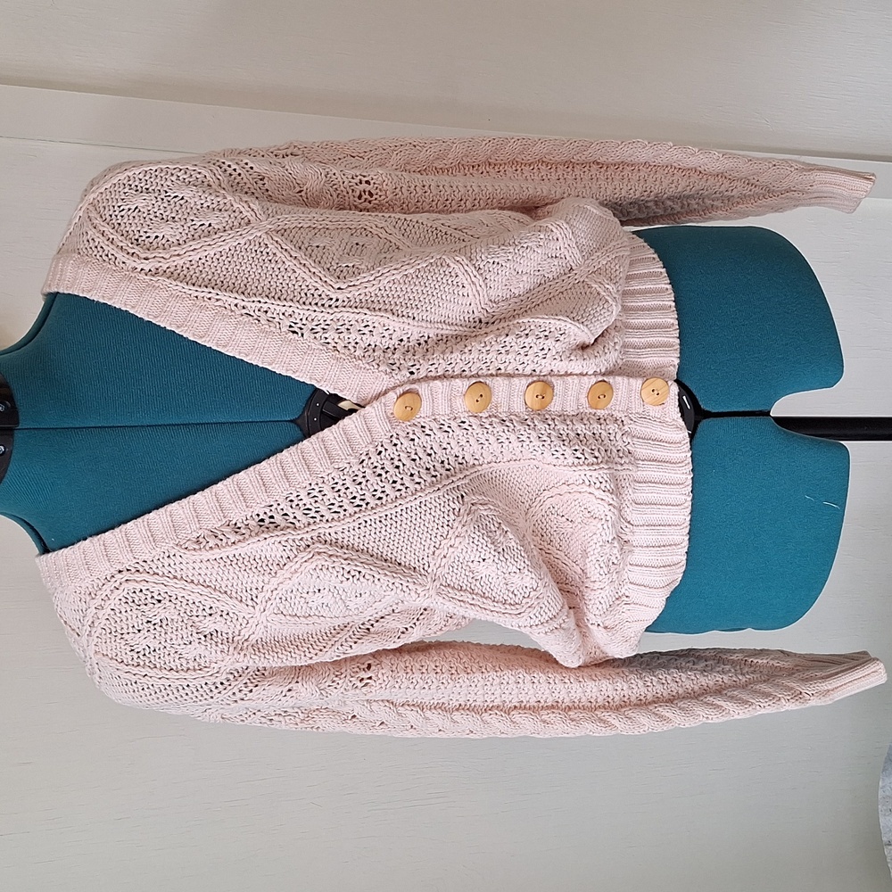 Pink "vintage" cardigan sweater